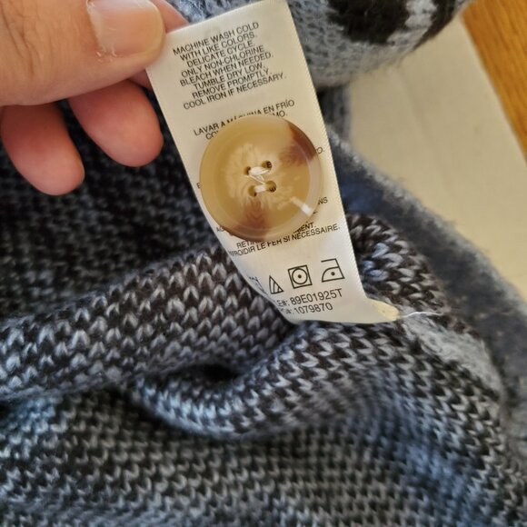 C & C California Blue Leopard Print V-Neck Cardigan Large - Picture 11 of 15